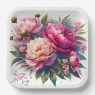 Assiette en papier élégante pour la fête des mères