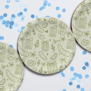 Assiette en papier en forme de cornichon au dill