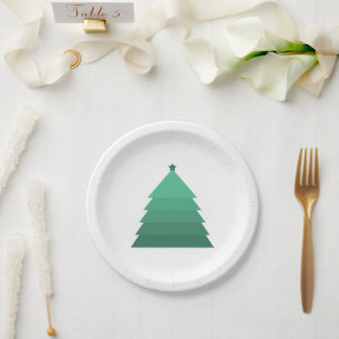 Assiette en papier en forme de sapin de Noël