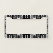 Assiette en papier en mudcloth moderne noir et bla