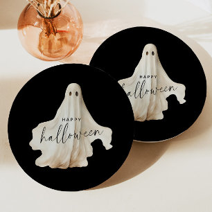 Assiette en papier fantôme pour soirée Halloween a