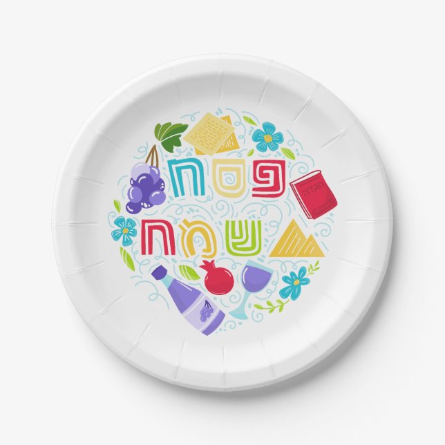 Assiette en papier festive pour Pâque (Devant)