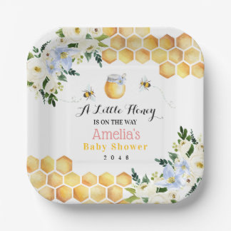 Assiette en Papier Fête Prénatale Bébé Abeille pou