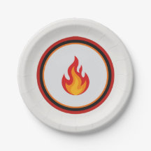 Assiette en papier Flamme de pompier
