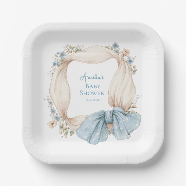 Assiette en papier fleur bleue Silly Goose (Recto)