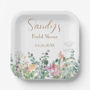 Assiette en papier floral bohème Fleurs sauvages p