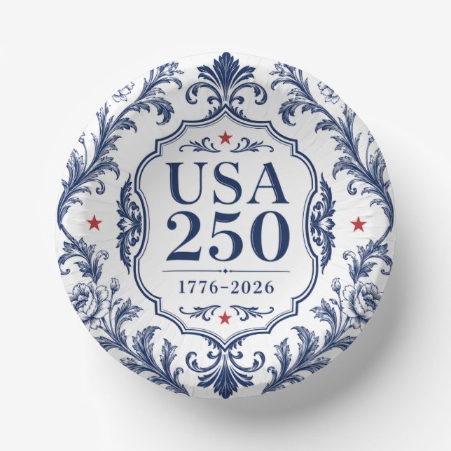 Assiette en papier florale USA 250 (Recto)