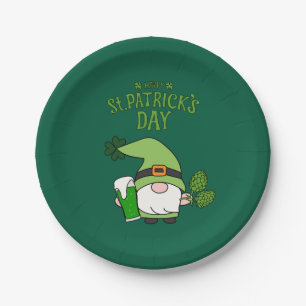 Assiette en papier Gnome St. Patrick