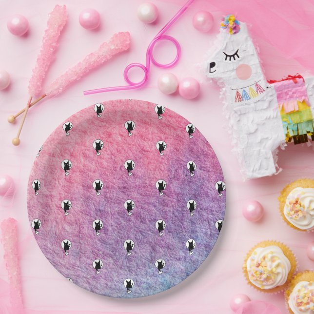 Assiette en papier Halloween rose par le poète Adi (Fête)