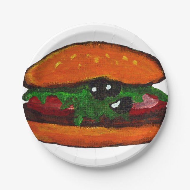 Assiette en papier hamburger (Devant)