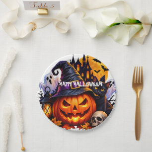 Assiette en papier Happy Halloween