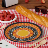 Assiette en papier imprimée Kente Mudcloth moderne