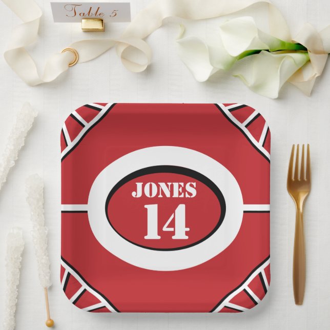 Assiette en papier inspirée du baseball (Mariage)