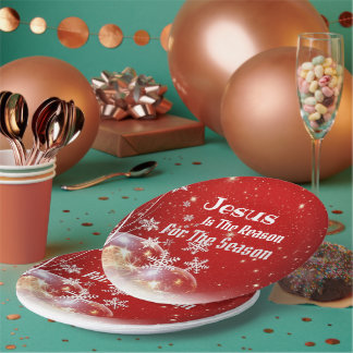 Assiette en papier Jésus est la raison de Noël 9"