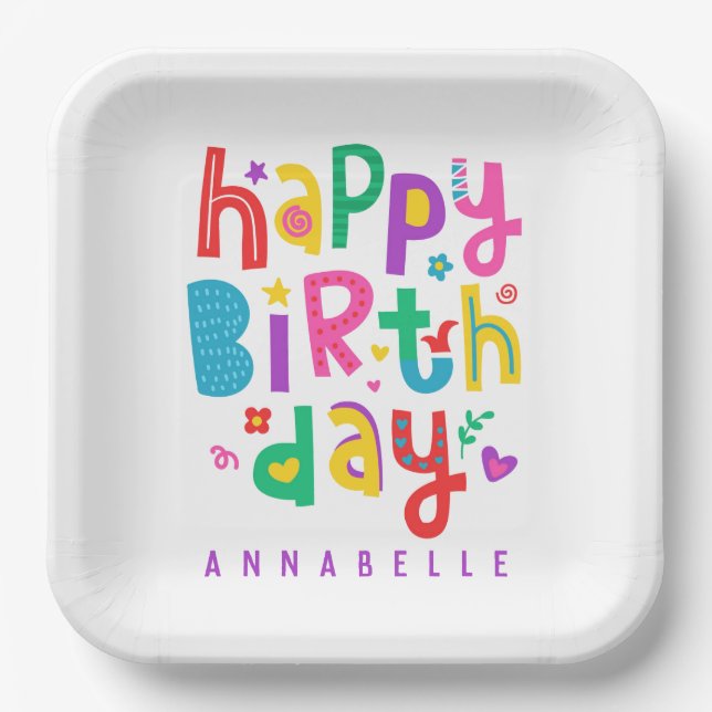 ASSIETTE EN PAPIER: JOLI ANNIVERSAIRE  (Recto)