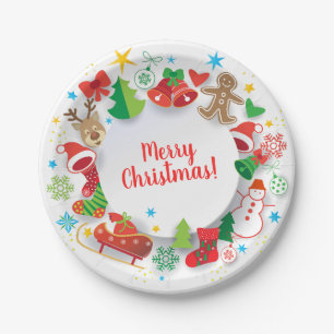 Assiette en Papier - Joyeux Noël Bonne Année! XMAS