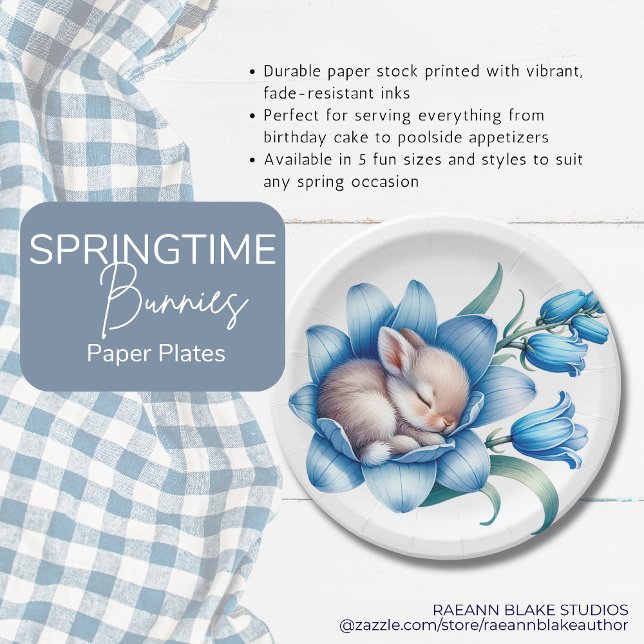 Assiette en papier 'Lapins printaniers' (Créateur téléchargé)