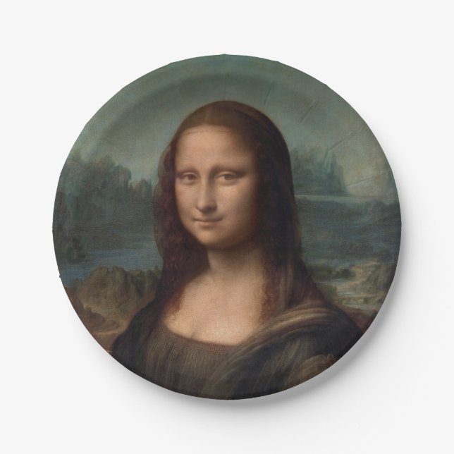 ASSIETTE EN PAPIER : LÉONARD DE VINCI : LA JOCONDE (Devant)