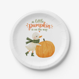 Assiette en papier Little Pumpkin Baby Shower