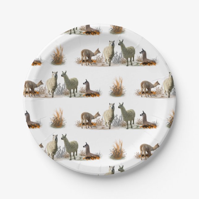 Assiette en papier Llama Meadow (Devant)