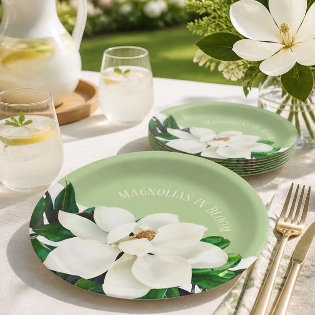 Assiette en papier Magnolia Bloom (Créateur téléchargé)