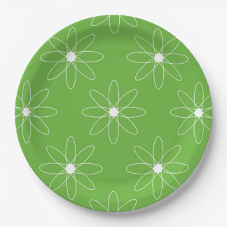 Assiette en papier Marguerite verte