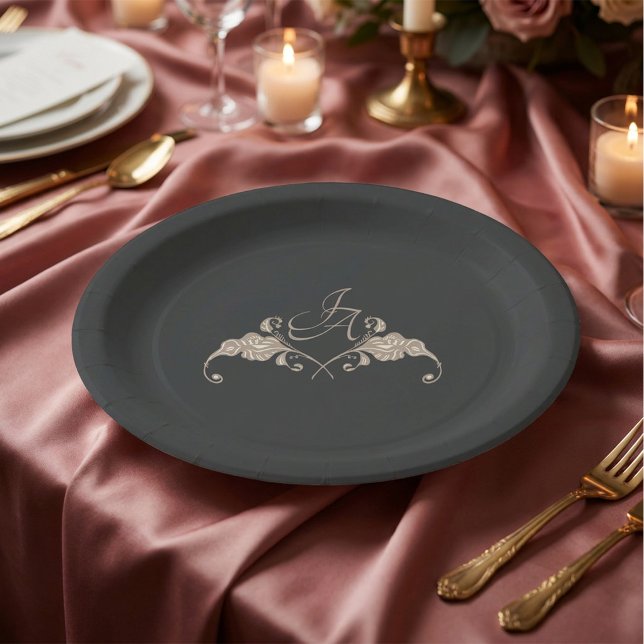 Assiette en papier mariage baroque de luxe (Créateur téléchargé)