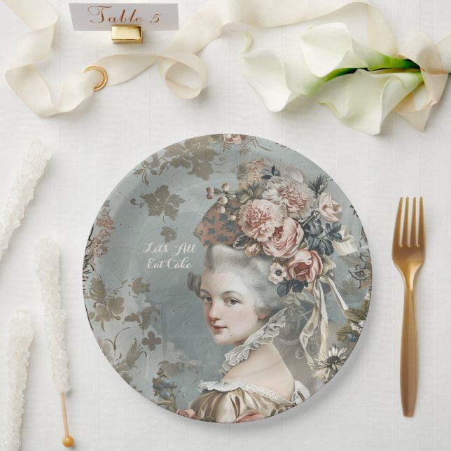 Assiette en papier Marie Antoinette (Mariage)