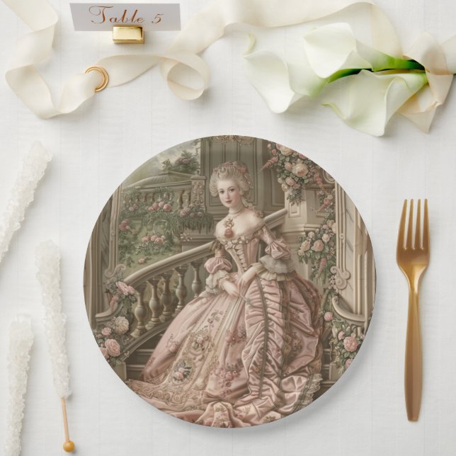Assiette en papier Marie Antoinette (Mariage)