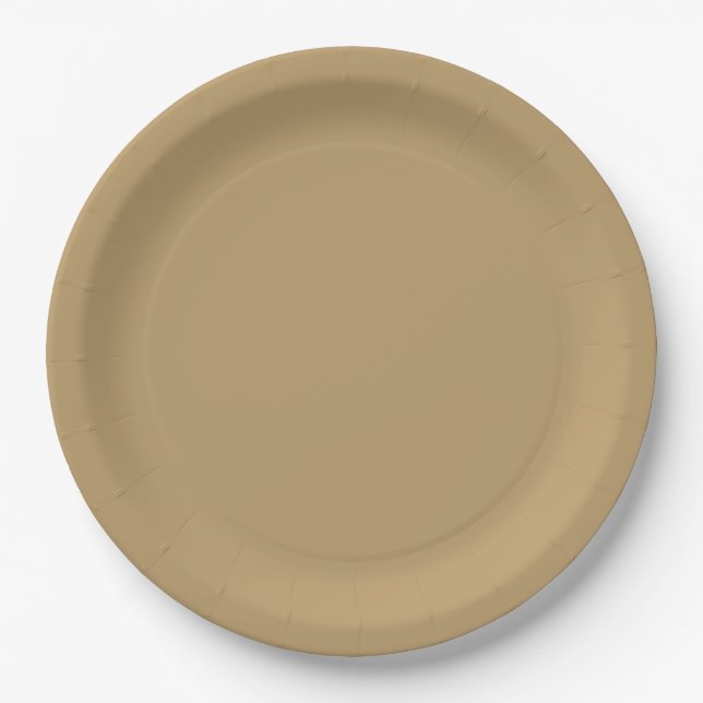 Assiette en papier marron neutre (Devant)