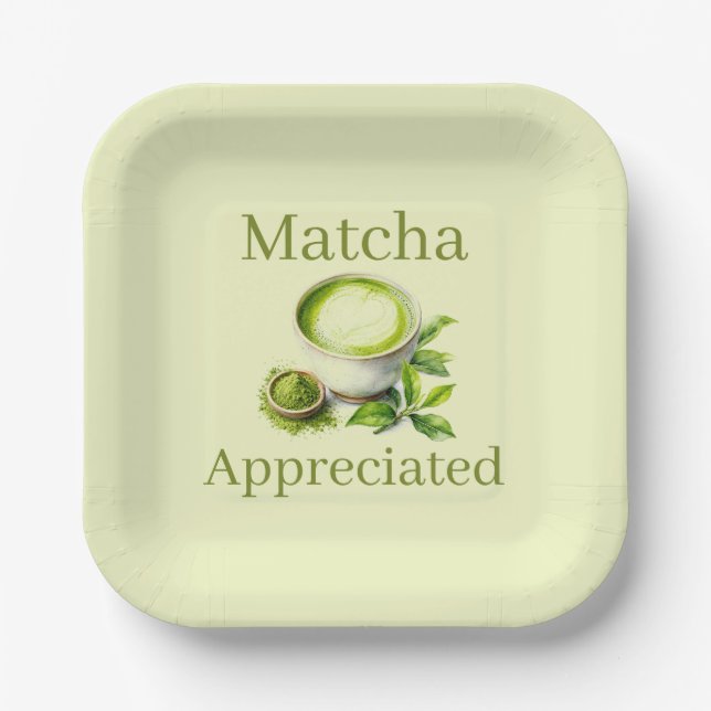 Assiette en papier matcha (Recto)