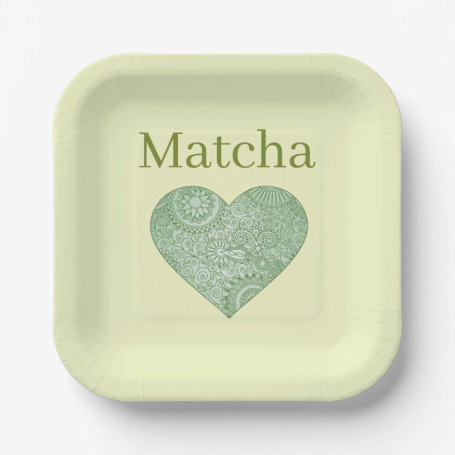 Assiette en papier matcha (Recto)