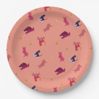 Assiette en papier motif chat