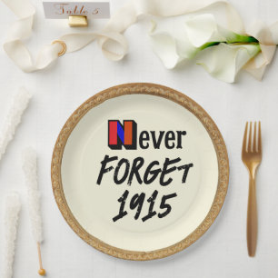 Assiette en papier Never Forget 1915