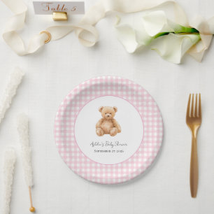 Assiette en papier Ourson classique chic pour Baby