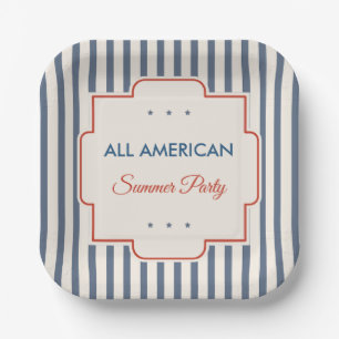 Assiette en papier patriotique Americana vintage