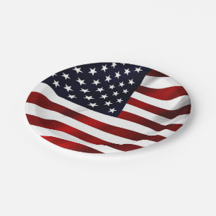 Assiette en papier patriotique drapeau américain o