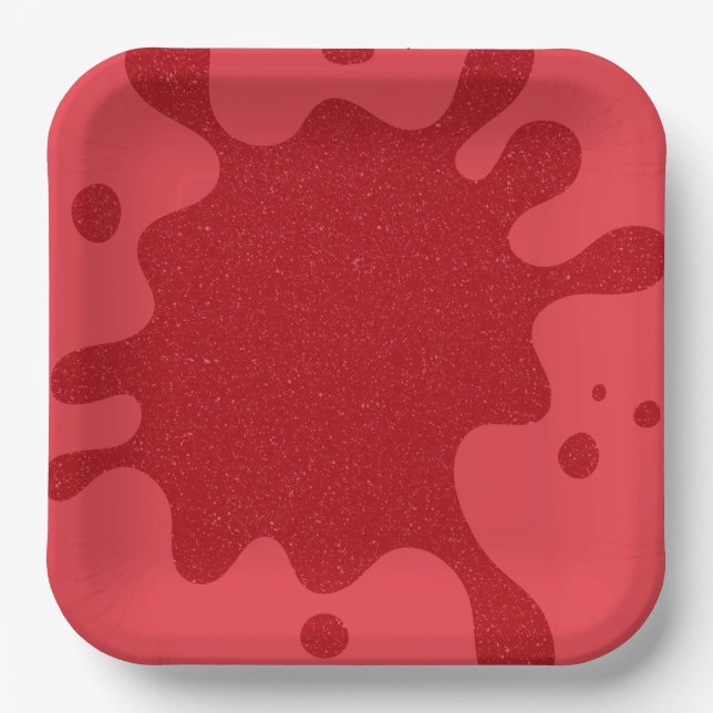 Assiette en papier personnalisable rouge tomate éc (Recto)