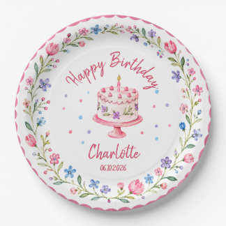 Assiette en papier personnalisée Joyeux Anniversai