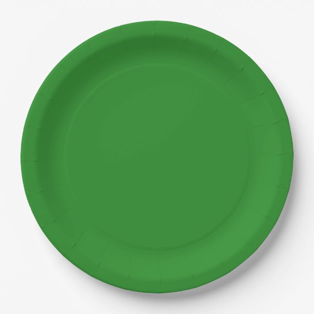 Assiette en papier personnalisée vert forêt (Devant)