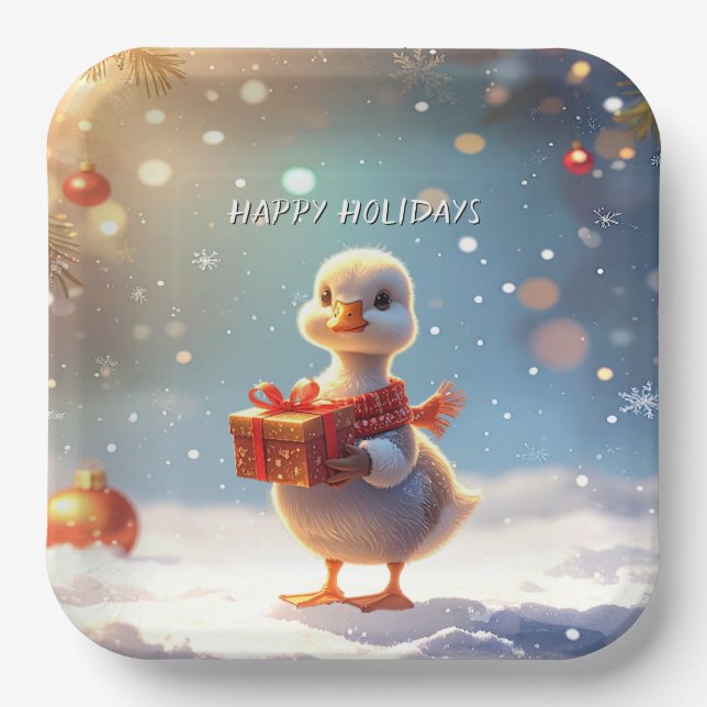 Assiette en papier Petite Canard Vacances (Recto)