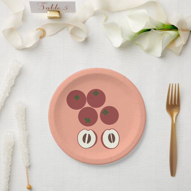 Assiette en papier Pomme Velours (Mariage)