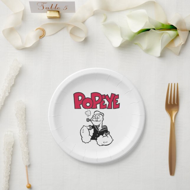 Assiette en papier Popeye (Mariage)
