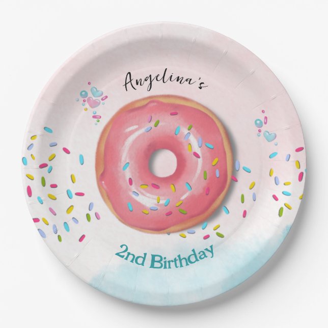 Assiette en papier pour 2e anniversaire (Devant)