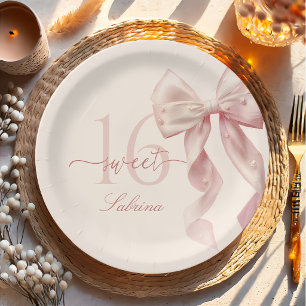 Assiette en papier pour anniversaire 16 ans Sweet 