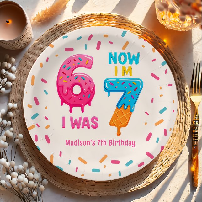 Assiette en papier pour anniversaire 67 Glace Six  (Créateur téléchargé)