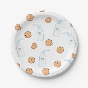 Assiette en papier pour anniversaire Bleu Lait et