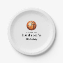 Assiette en papier pour anniversaire de basketball