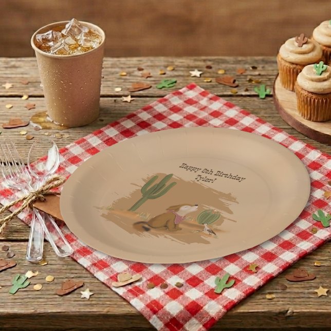 Assiette en papier pour anniversaire de cow-boy du (Créateur téléchargé)