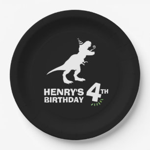 Assiette en papier pour anniversaire de dinosaure